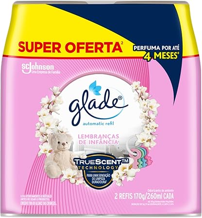 Glade Aromatizador de Ambiente Automático, Lembranças de Infância, 2 Refis de 260ml Cada Menor preço em Glade Aromatizador de Ambiente Automático, Lembranças de Infância, 2 Refis de 260ml Cada