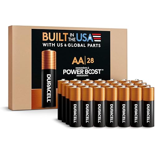 Duracell Coppertop AA Alkaline Batteries with POWER BOOST Ingredients, 28 Count (Pack of 1), Long-Lasting Alkaline, Re-closable for Quick Access and Organized Storage