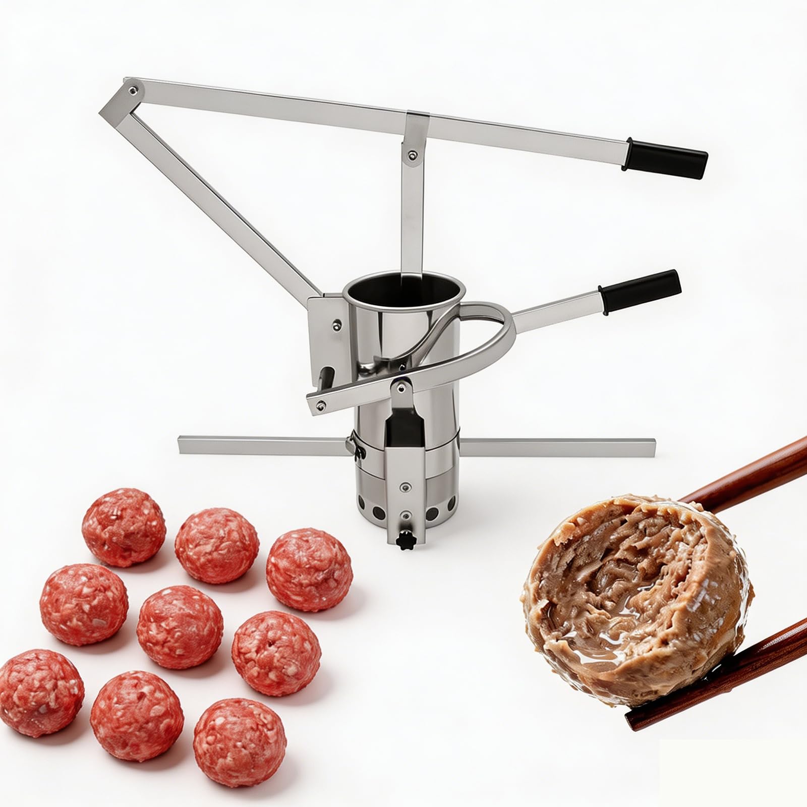 Machine à former des boulettes inox commerciale avec trémie de 13cm de diamètre