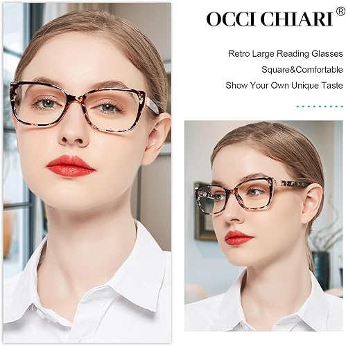Miniatura 2 de OCCI CHIARI 4.0 - Lentes de lectura para mujer, gruesos, 400 (1.0 1.25 1.5 1.75 2.0 2.25 2.5 2.75 3.0 3.5 4.0 5.0 6.0) ligeros