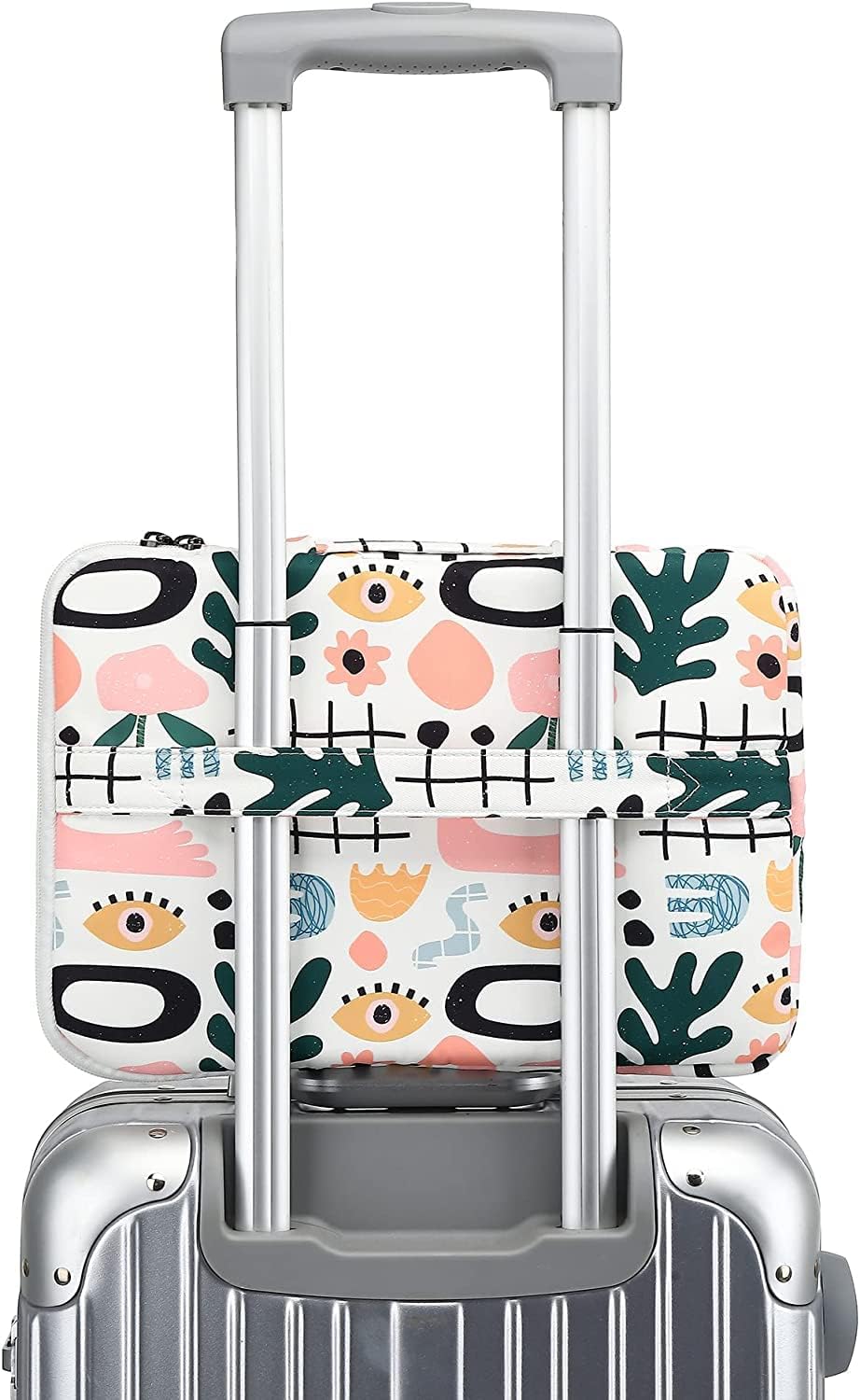 360° Protective Laptop Sleeve Case Bag with 3 Pockets,Handle,Luggage Strap for MacBook Pro 14 inch and 14 inch-14.4 inch Screen Laptop (Garden) - Image 3