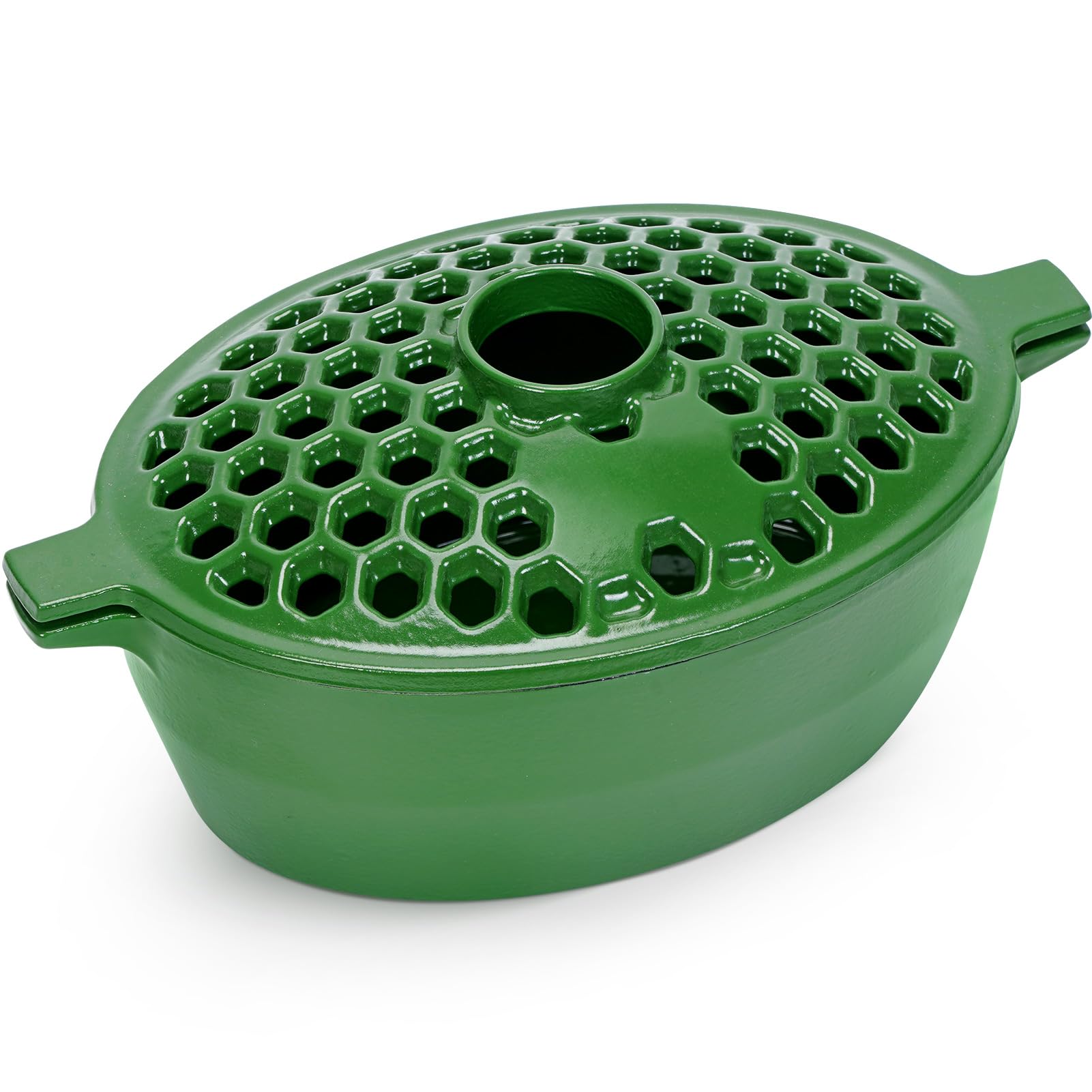 G GOOD GAIN Wood Stove Steamer - Cast Iron Stove Humidifier with Large Opening Top Oval Bowl Fire