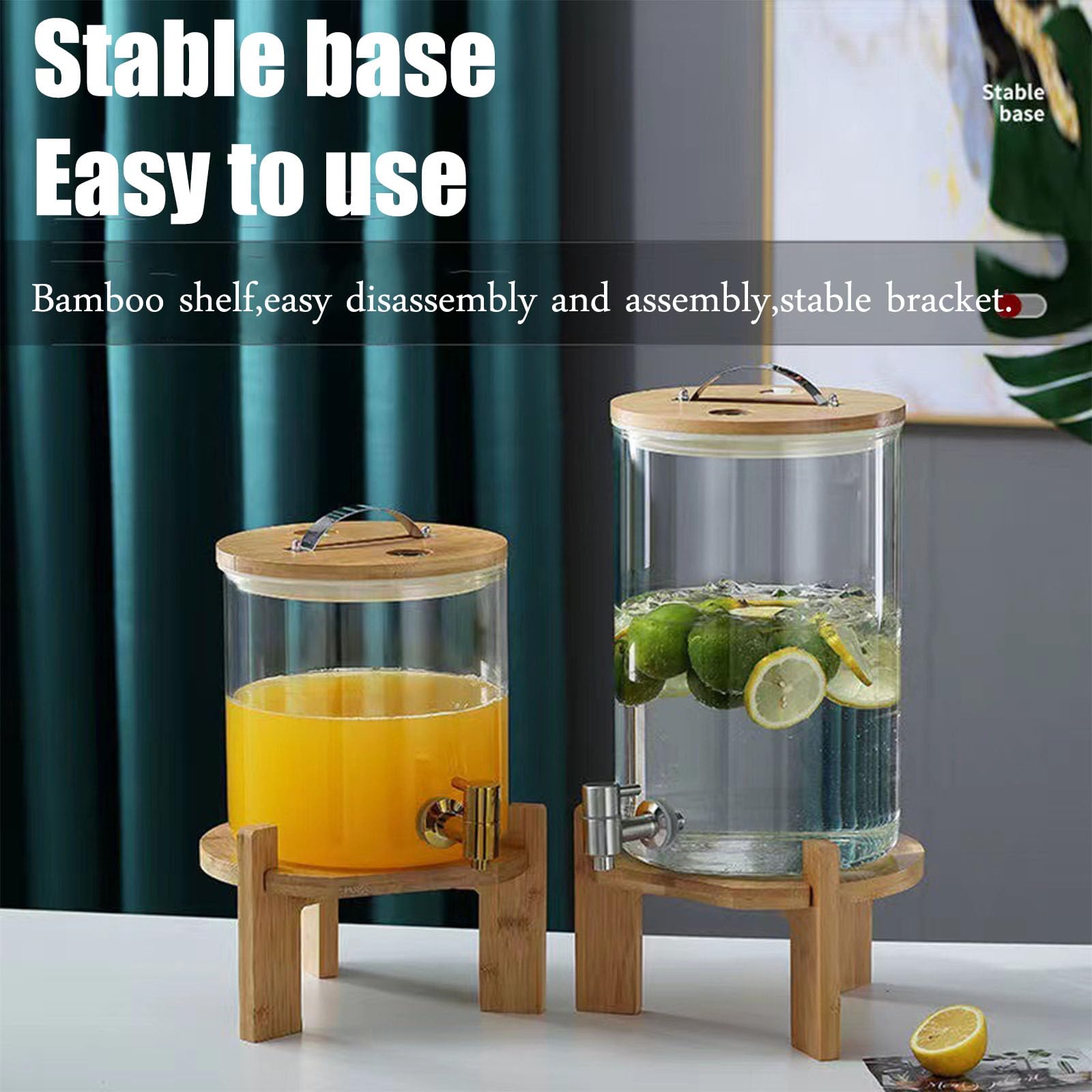 Amazon | ガラス ドリンク サーバー，蛇口付き水筒ジャグボトル