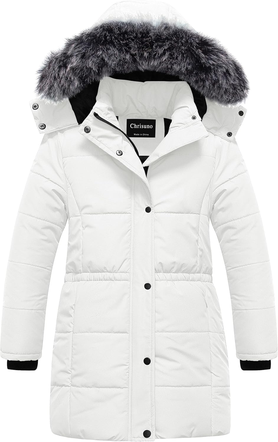 Chrisuno Girl's Long Parka Warm Winter Coat Water Resistant Quilted Puffer Jacket Snow Outwear