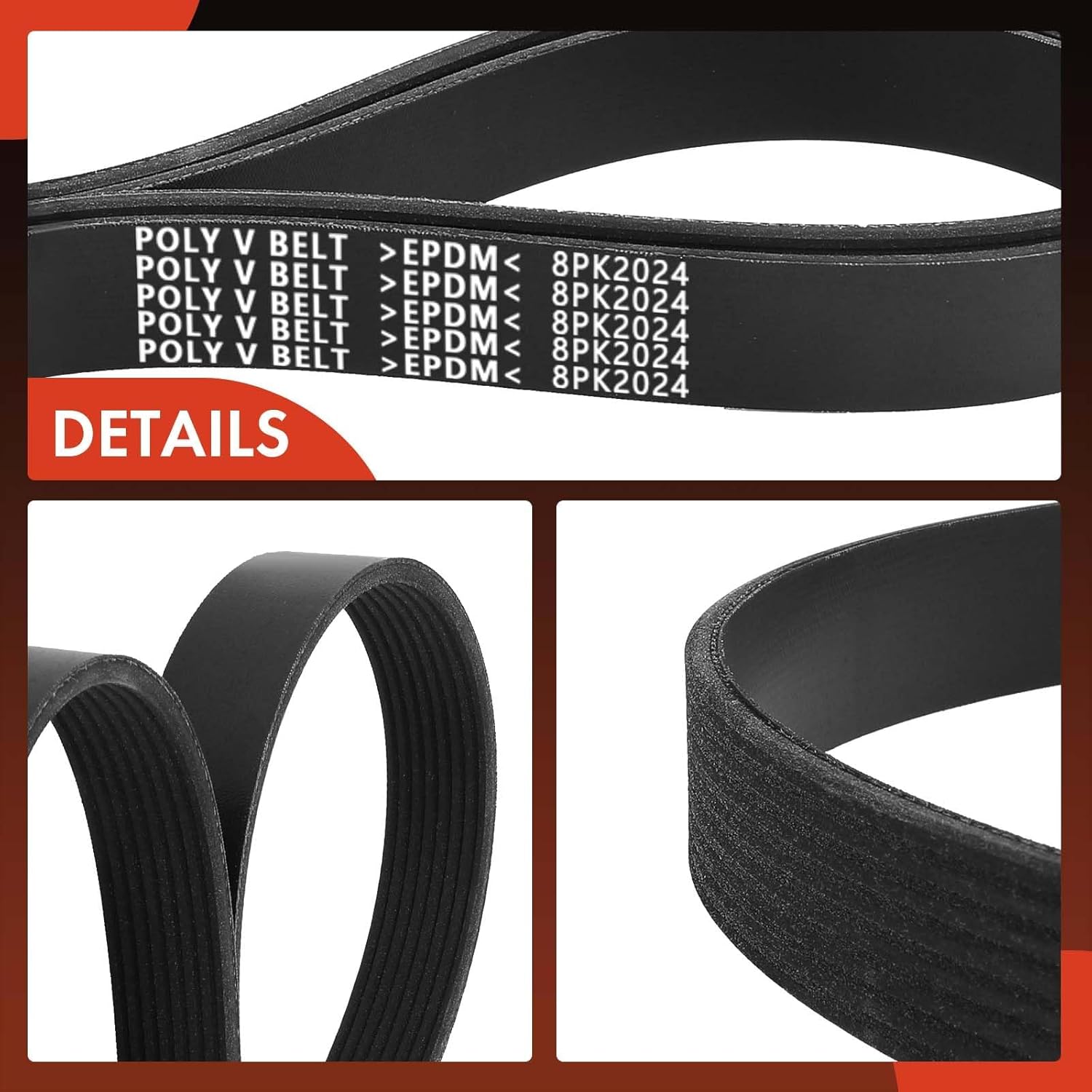 A-Premium Serpentine Belt 79.62 In For Ford, Blue Bird, Freightliner, International Harvester, Kenworth & Thomas Cars - F-150 1997-2001, F-250 1997-1999, F-650, F-750, Expedition, Vision School Bus