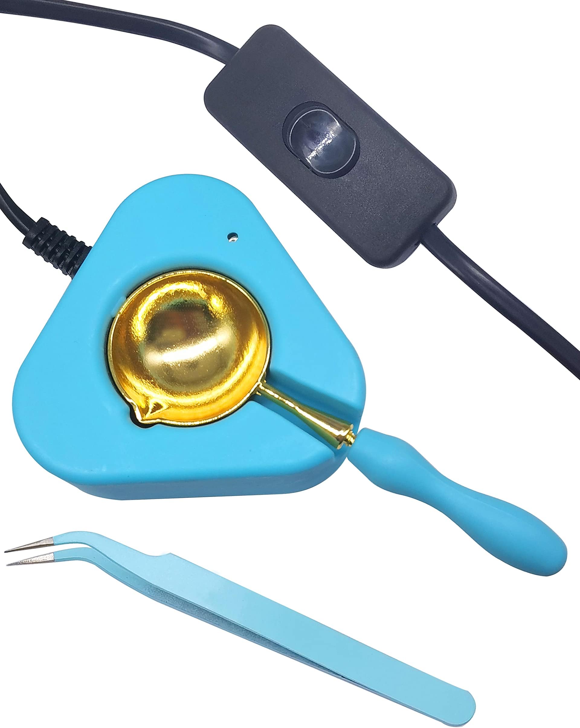 Wax Seal Warmer Wax Seal Kit with Spoon and Tweezers, Great Tool for Melting Sealing Beads (Electric Wax Seal Warmer)