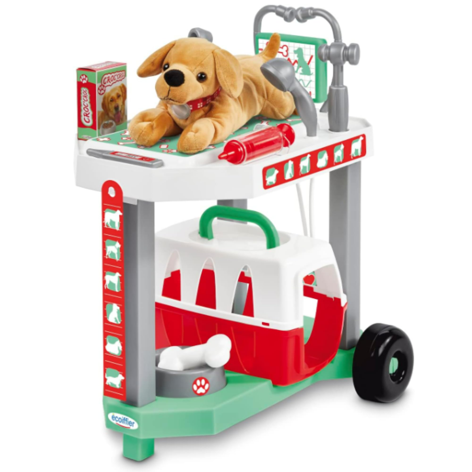 Ecoiffier Toys - 1919 - Klinika Weterynaryjna dla psów, zestaw imitacji - od 18 miesięcy, wyprodukowano we Francji