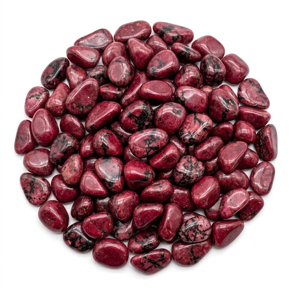 Classic Pink Rhodonite Chips - 10 oz Polished Tumbled Stones