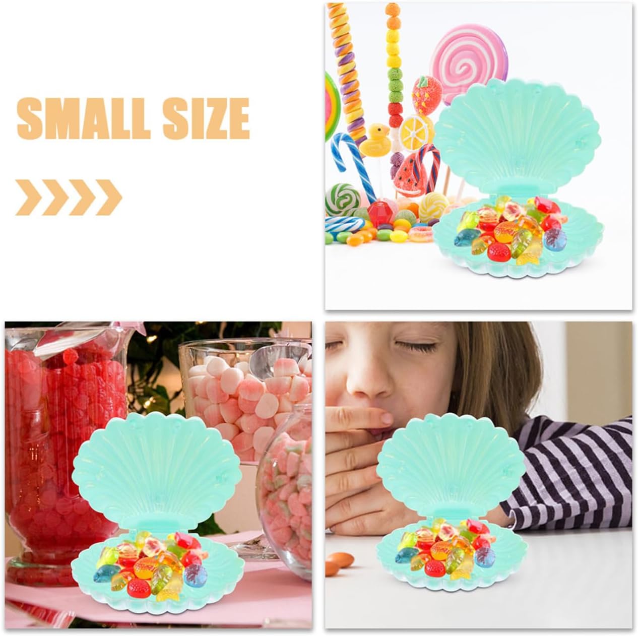Healeved Pearl Colored Shell Candy Boxes 30 Pack Mini Seashell Party Favor Containers for Wedding Birthday Jewelry Storage Ocean Theme 3.58X3.03X1.77 Inch