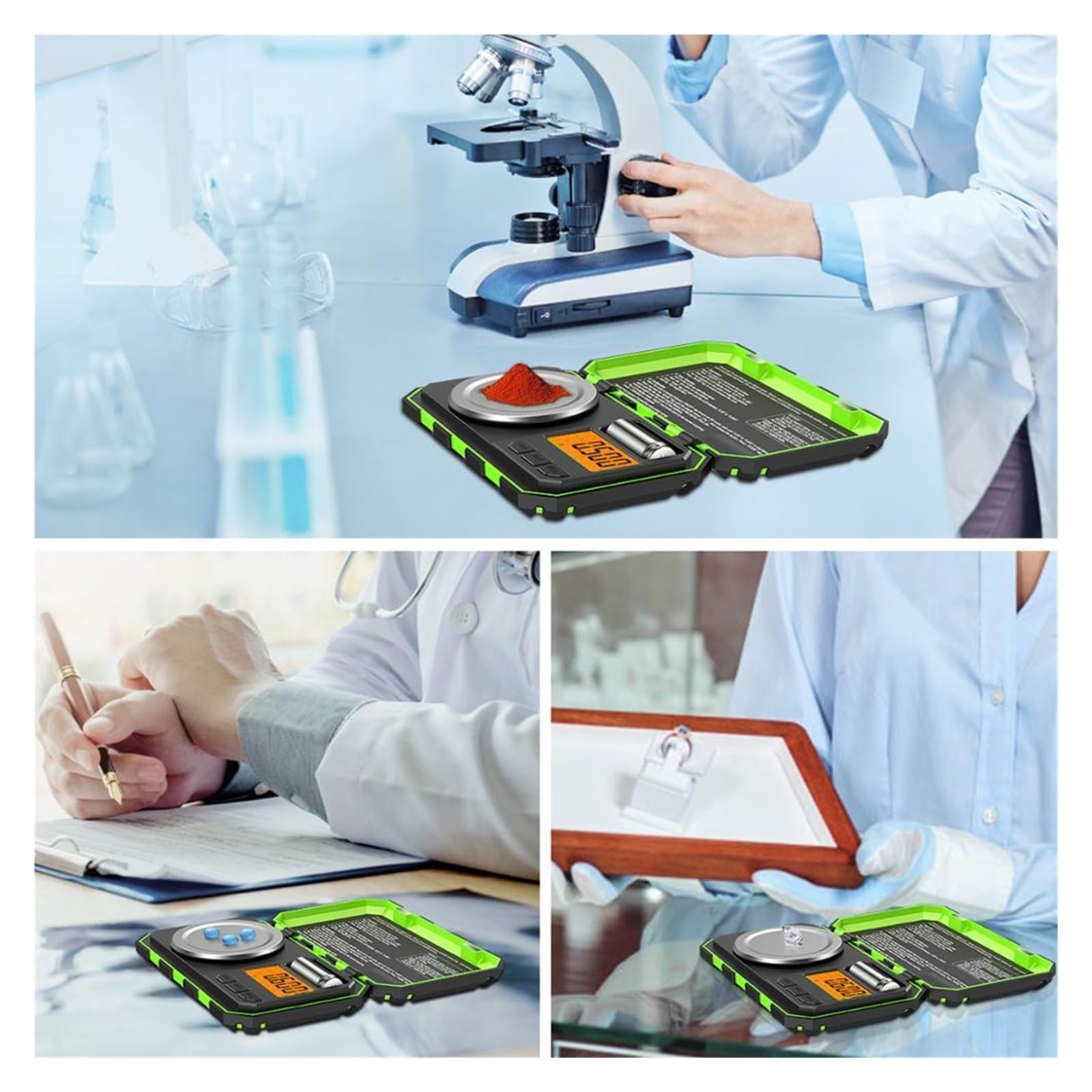 Báscula Digital Mini De 0,001 G Y 20 G For Joyería, Báscula De Miligramos Portátil For Cocina Y Repostería Con Pesa De Calibración.(Orange)
