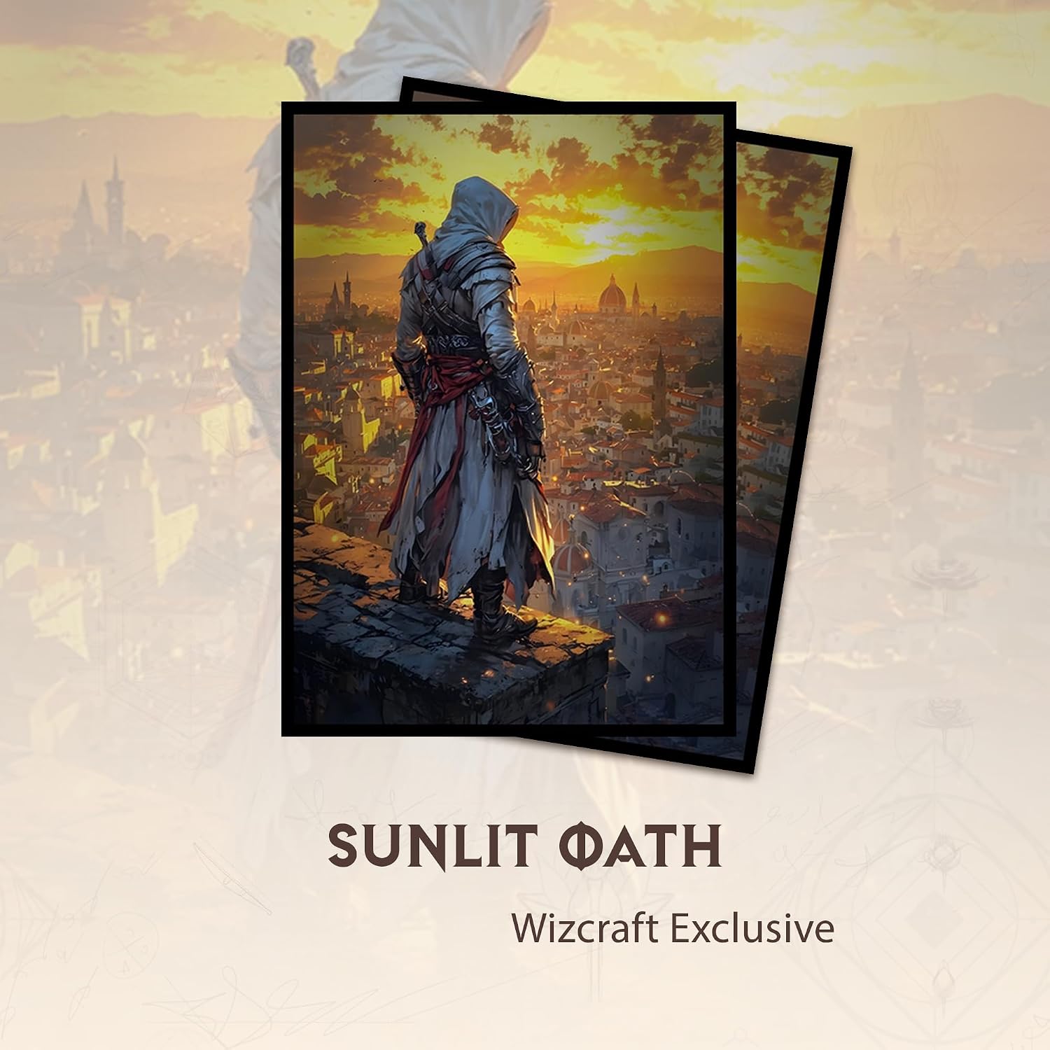 Sunlit Oath MTG Card Sleeves (Smooth) - 104 Count Standard Size TCG Sleeves - Compatible with Magic The Gathering - Double Sleeving - Original Art Design, Premium Protection
