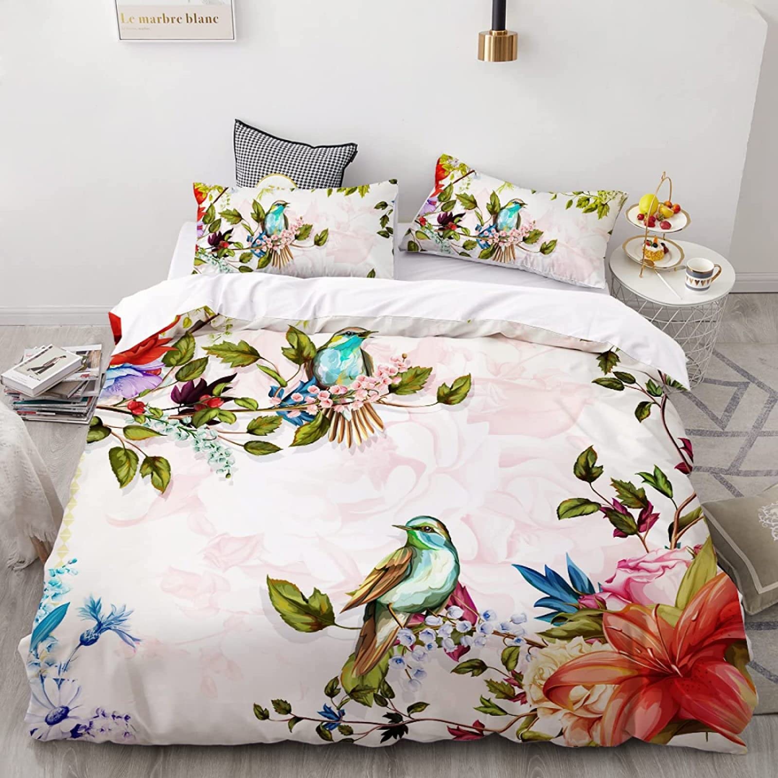 Twin Duvet Cover Colorful Bird Twin Bedding Sets 2 Pieces