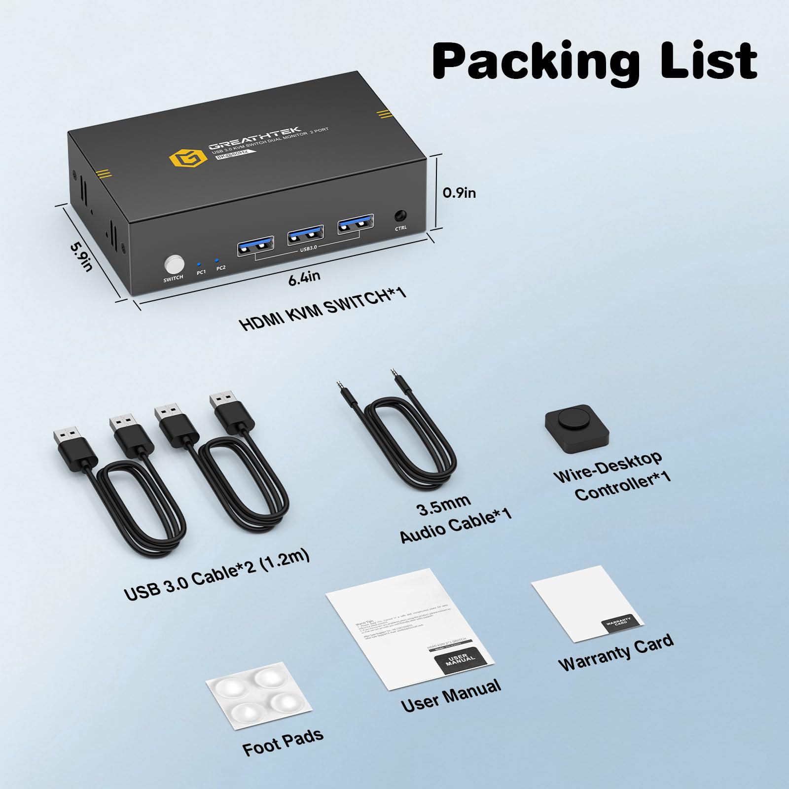Commutateur KVM HDMI 8K@60Hz 2 PC 2 Moniteurs, Switch KVM USB 3.0 4K@240Hz | 3 Ports USB-A + 1 Port USB-C, Partage Clavier Souris Imprimante et Disque U, Mode Extension et Copie, Contrôleur Inclus