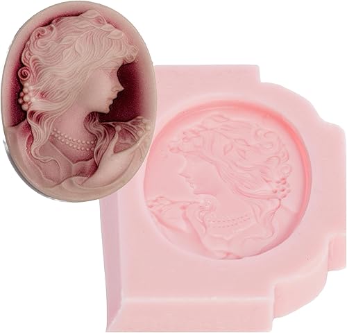Miniatura 1 de Lady Cameo Silicone Mold Food Safe Fondant, Chocolate, Candy, Resin, Polymer Clay, Jewelry, Craft Mold