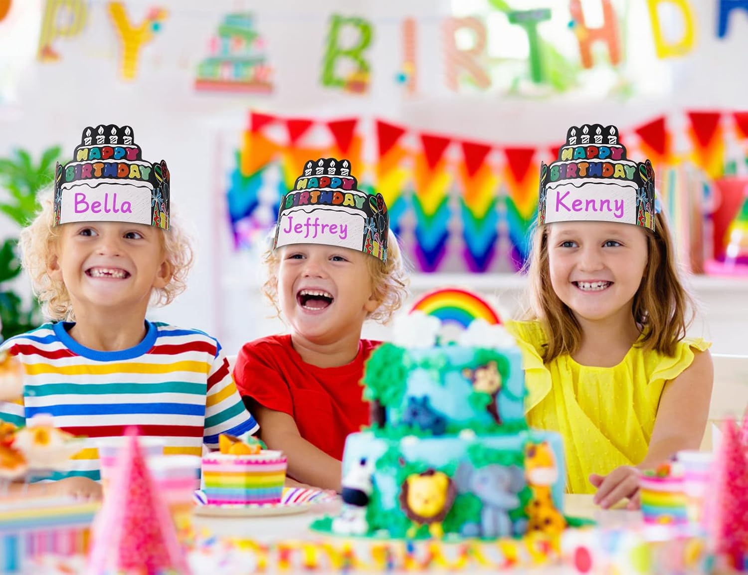 SICOHOME 36pcs Birthday Crowns for Kids - Classroom Happy Birthday Party Hats Party Hats for Family VBS Decor Supplies Classroom School Students Kindergarten Elementary Teacher Supplies