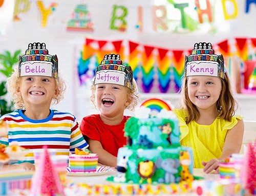 Miniatura 4 de SICOHOME 36 coronas de cumpleaños para niños, sombreros de fiesta de cumpleaños para el aula, sombreros de fiesta para la familia, suministros de