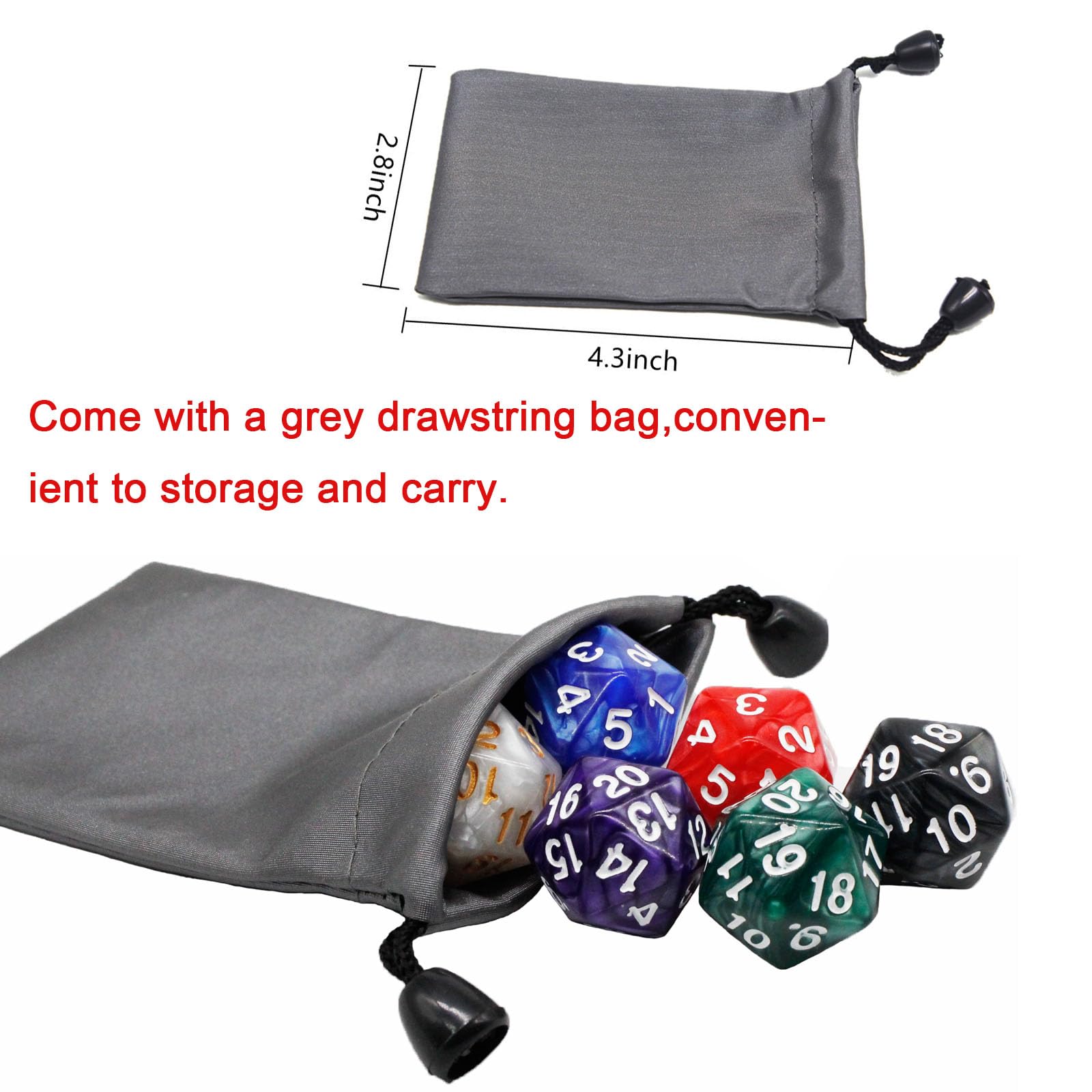 Amazon.co.jp: 6ピース 20面 DNDダイス D20多面体サイコロ 22mm パール