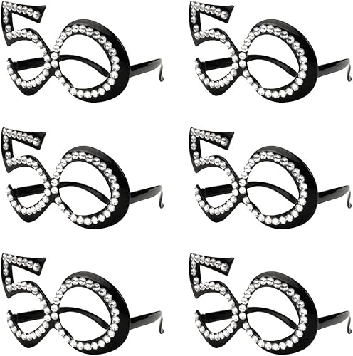 Gafas de cumpleaños número 50, marco de cristal con números, recuerdos de fiesta, boda, gafas de sol divertidas para disfraces, decoración de