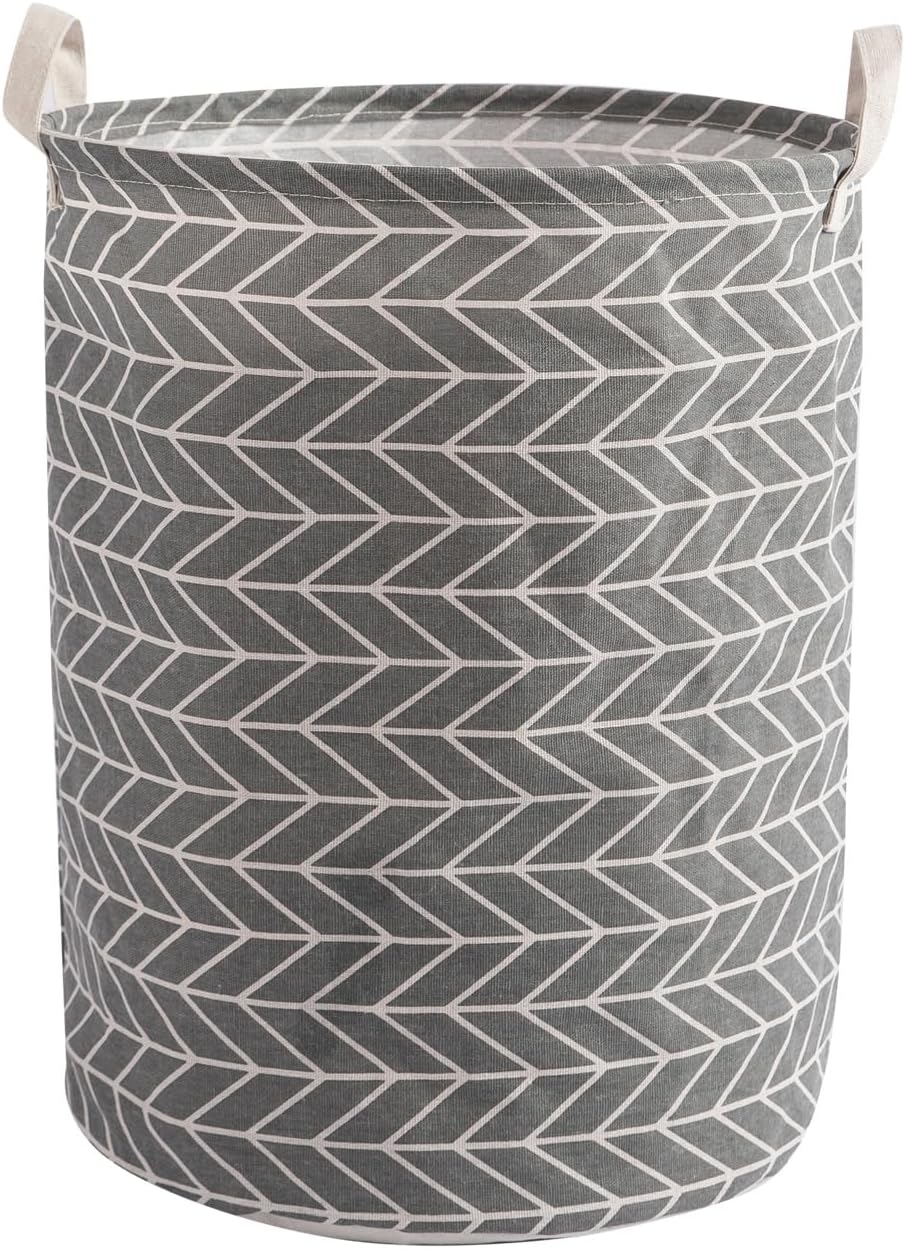 HomeStorie Cotton Foldable Laundry Bag for Clothes, 38 Ltr, Pack of 1, Grey (AR1744)