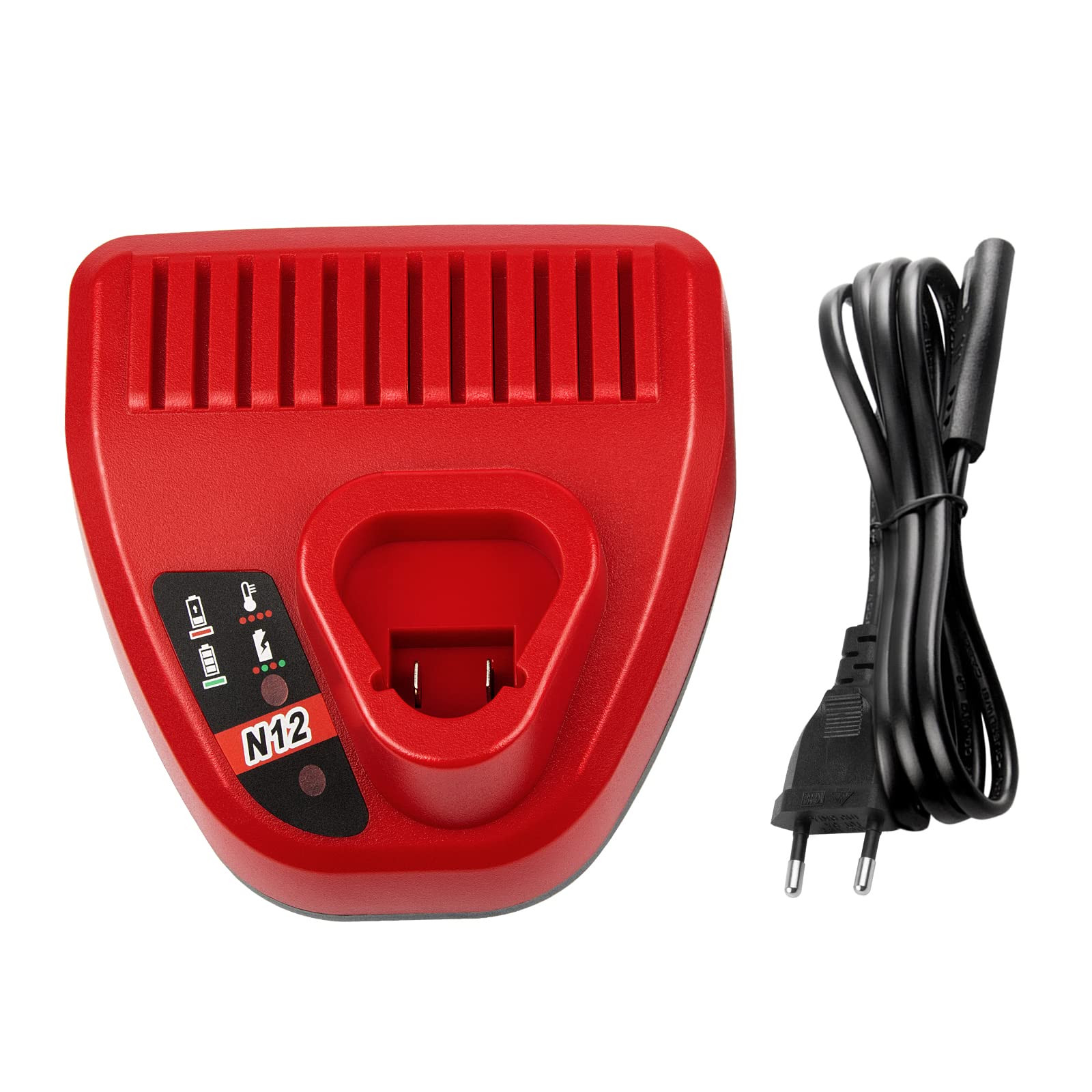 10.8V-12V Replacement Charger for Milwaukee M12 Li-ion Battery, Compatible with Batteries 48-11-2401, 48-11-2402, 48-11-2420, 48-11-2430, 48-11-2440, 48-11-2460, 460, 40, 40, 48-240, 48-2460,