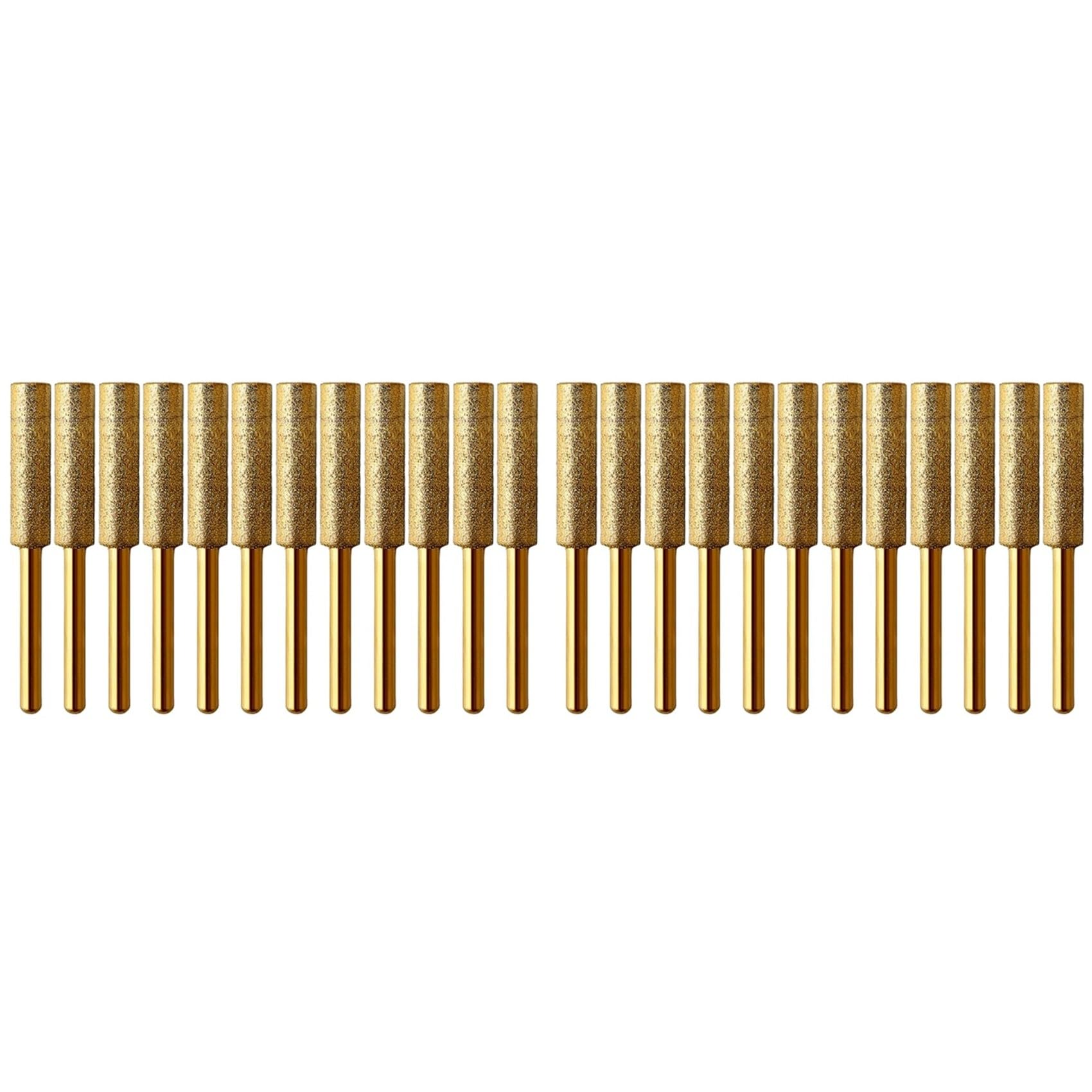 Wesafrae 24Pcs Coated Cylindrical Burr 5.5Mm Chainsaw Sharpener Stone File Chain Saw Sharpening Carving Grinding Tools