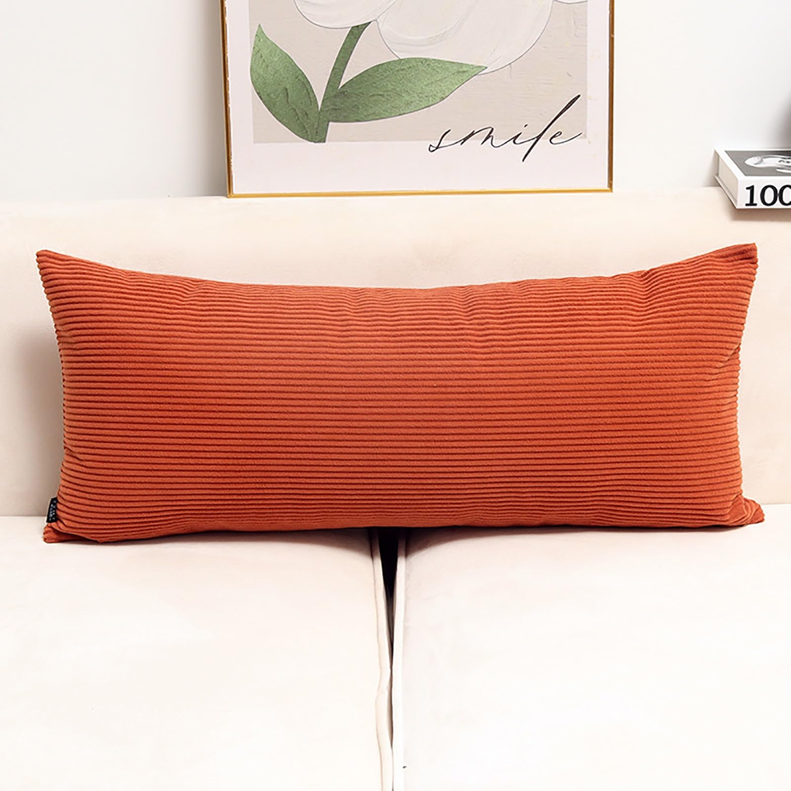 YSPZDQ Long Soft Fluffy Corduroy Pillow Case and Cushion Covers, Decorative Rectangle Bolster Body Pillow Cover with Zipper Closure No Insert for Livingroom Sofa Bedroom Bed(Caramel,50 x 30 cm)