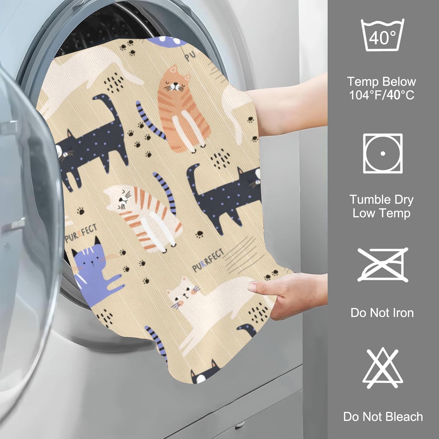 Hand Towels Set of 2 Cute Cats Hand Towels for Bathroom Soft Absorbent Decorative Hand Bath Towels Dish Towels for Kitchen Sports Gym Yoga Home Decor 14 x 28 in - Image 6