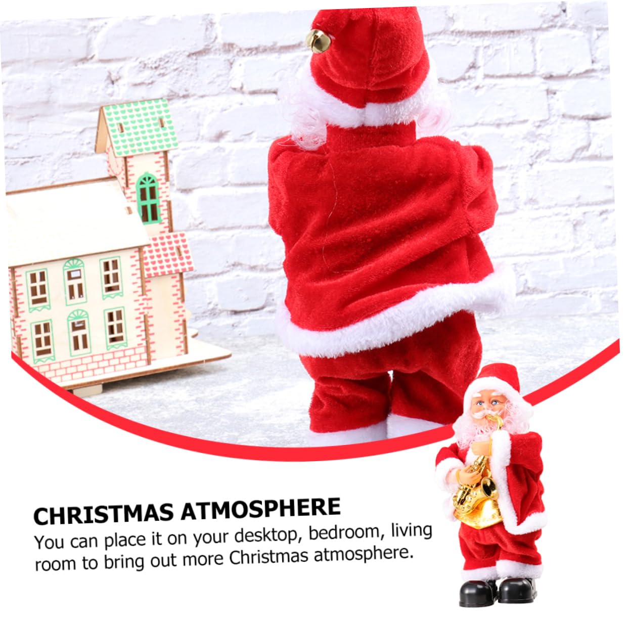 Abaodam Muñeco de Papá Noel Eléctrico Musical para Navidad Movimiento y Batería, Juguete de Plástico y Tela Adecuado para Sala y Niños Varios Estilos