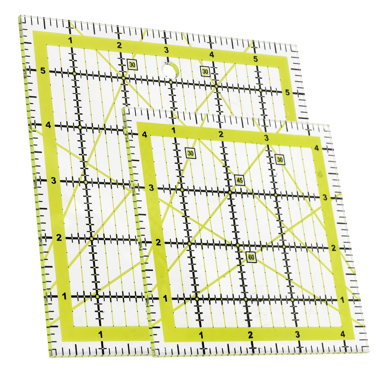 Sewing Ruler Quilting Rulers: 2 Pcs 4.5inch & 6 Inch Acrylic Square ...