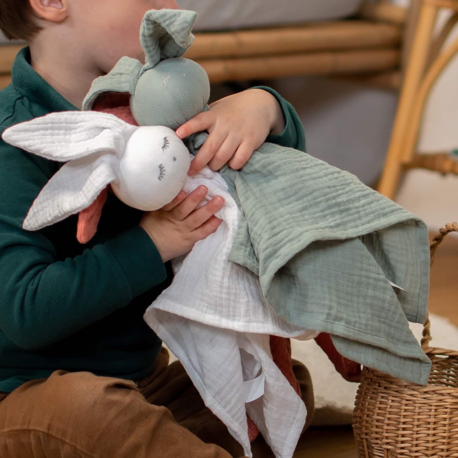 Sevira Kids - Jeanne Kuscheltier, flach, Kaninchen, personalisierbar