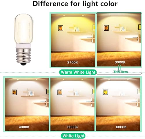 Miniatura 8 de LED microondas refrigerador campana extractora sobre estufa reemplazo 8206232A E17 base intermedia 40W bombilla incandescente 120V 3W 360lm