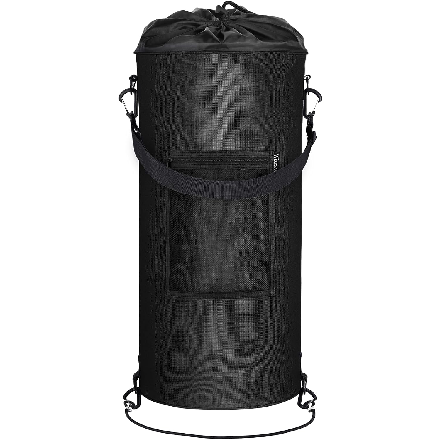 Boat Trash Can, Wizcave Reusable Boat Garbage Can, Portable Pontoon Boat Accessories for Storage, Leakproof Boat Trash Bag with Clips fits 10-13 Gal Garbage Bags,Boating,Camping,RV,Kayak,Classic Black