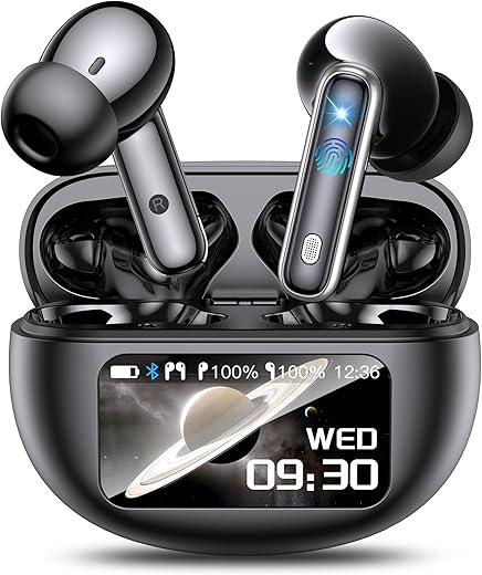 EUQQ AI Language Translation Earbuds, Bluetooth 5.4 Headphones Translator for 144 Languages & Accents, Wireless 36 Hours Wireless Headphones with 4 ANC Mic, IP7 Waterproof Earphones,Black