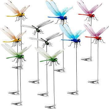 10PCS Dragonfly Clips to Keep Bugs Away, Realistic Fake Dragonfly Bug Repellent for Horse Flies & Deer Flies, Clip-On Garden Decor for Hats, Plants, Patio & Barn 10Pcs Colorful
