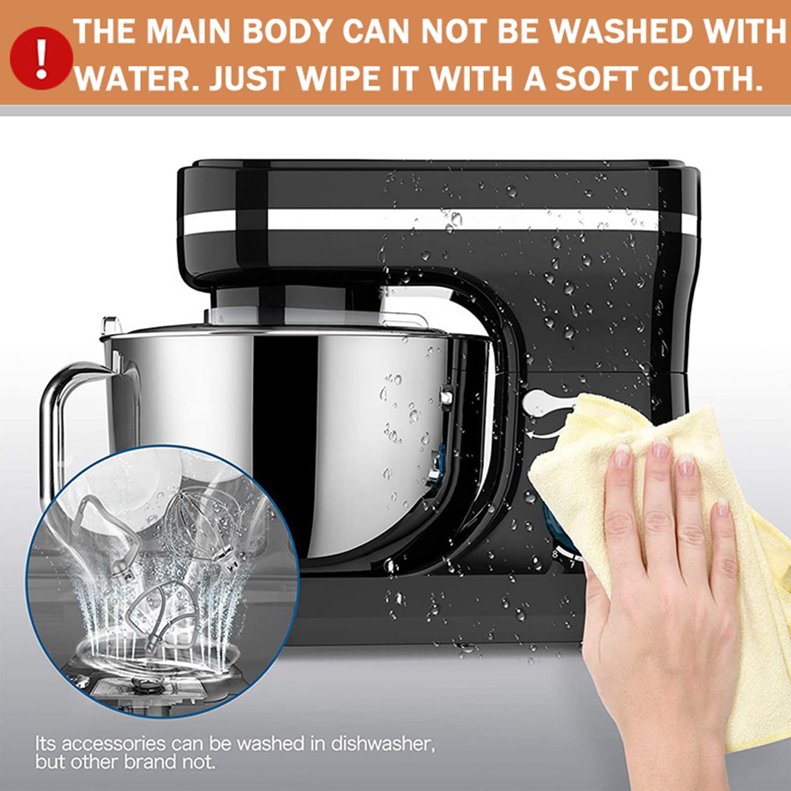 Mikser StojąCy Kitchen Aid, MałY Elektryczny Mikser Do żYwnośCi Z Misą 5qt, Wielofunkcyjny Mikser Do Pieczenia, Miksery Do Ciasta Z GłOwicą Przechylaną Dla WięKszośCi Domowych Kucharzy,Black