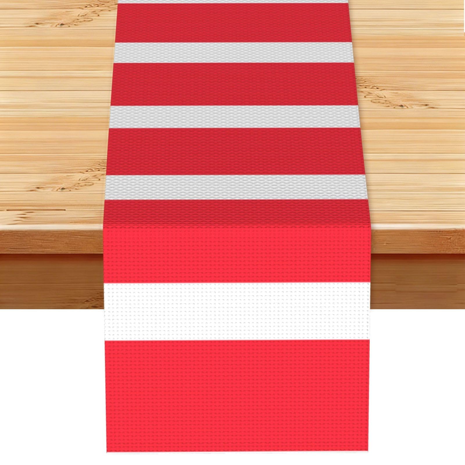 Austrian flag Linen Look Table Runner 13x72-Wrinkle Resistant Farmhouse Style for Dining Table Decor