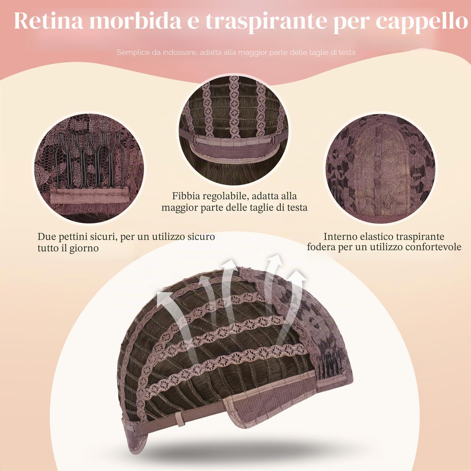Sofeiyan Parrucca Lunga Riccia,60 cm Rosso Ramato Parrucca Ondulata Donna con Frangia,Sintetica Resistente al Calore per le Donne con Capelli Radi Indossare Tutti i Giorni Feste