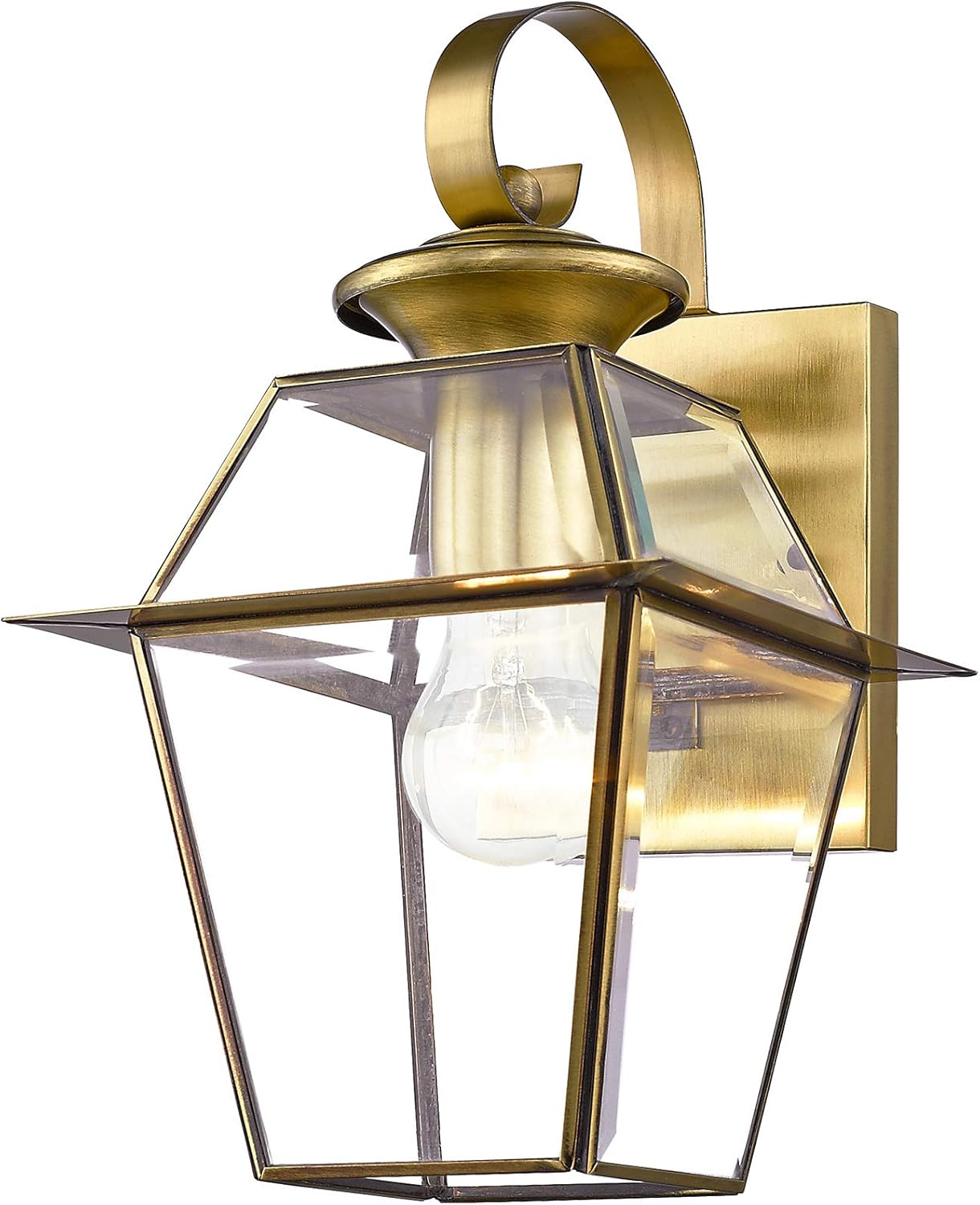Amаzіng 🔥 Livex Lighting 2181-01 Westover 1-Light Outdoor Wall Lantern, Antique Brass