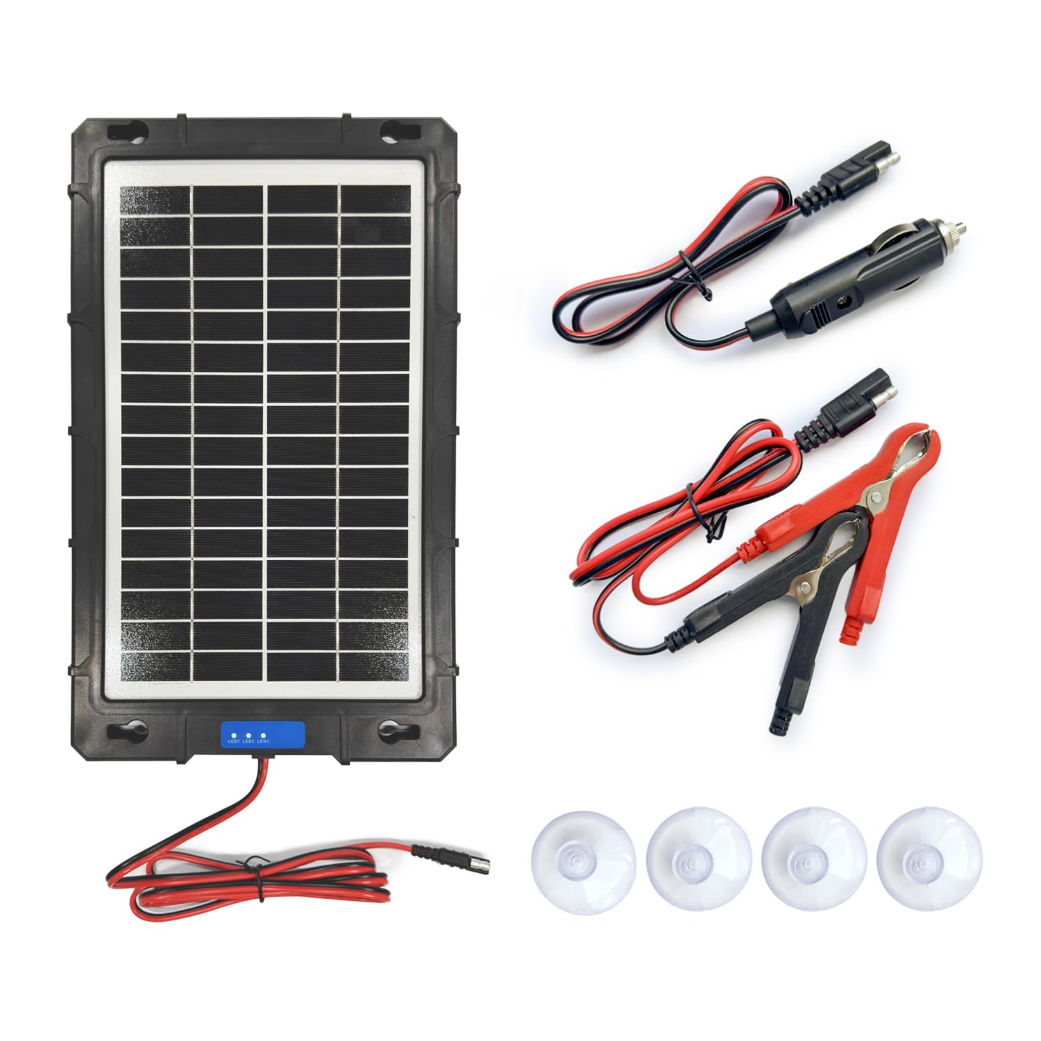 Caricabatterie solare Pro da 10 W 12 V, controller MPPT integrato impermeabile per auto, barche automobilistiche e rimorchi per camper marini, kit di ricarica per pannelli solari