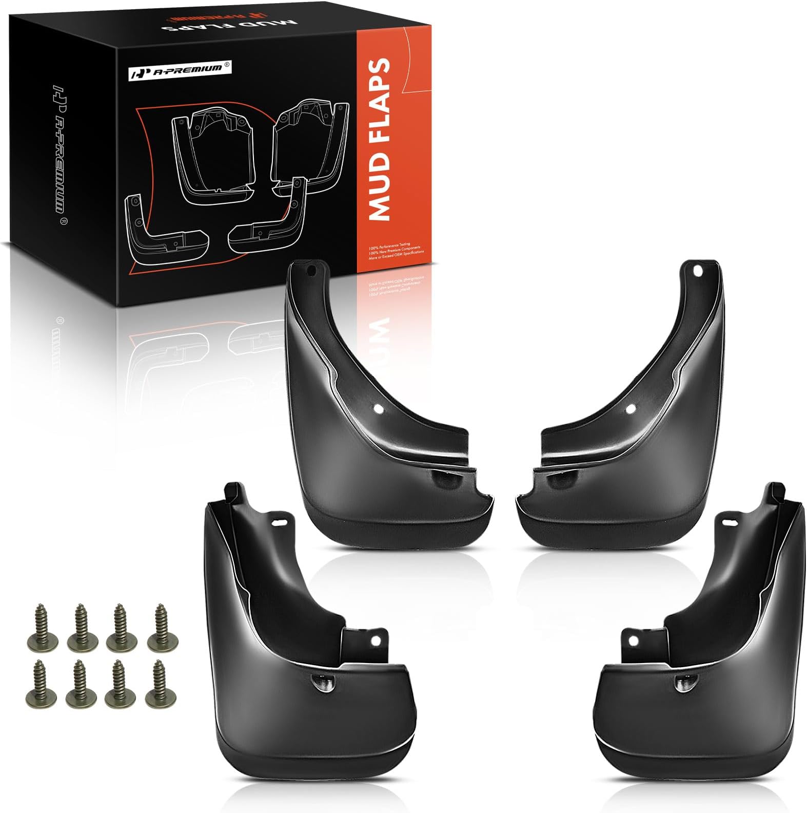 Mud Flaps Compatible with Toyota Corolla 1993 1994 1995 1996 1997 Sedan, No Drilling Required Mud Guards with Hardware Accessories, Set of 4 Front and Rear