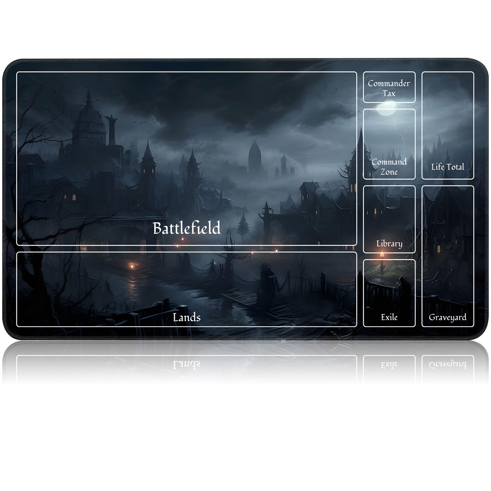 for MTG Game Playmat, for Magic TCG Rubber Play mat,Tabletop Card Playmats with Smooth Surface,Trading Card Inked Game Mat with New Zones,Battle Game,Fantasy Castle