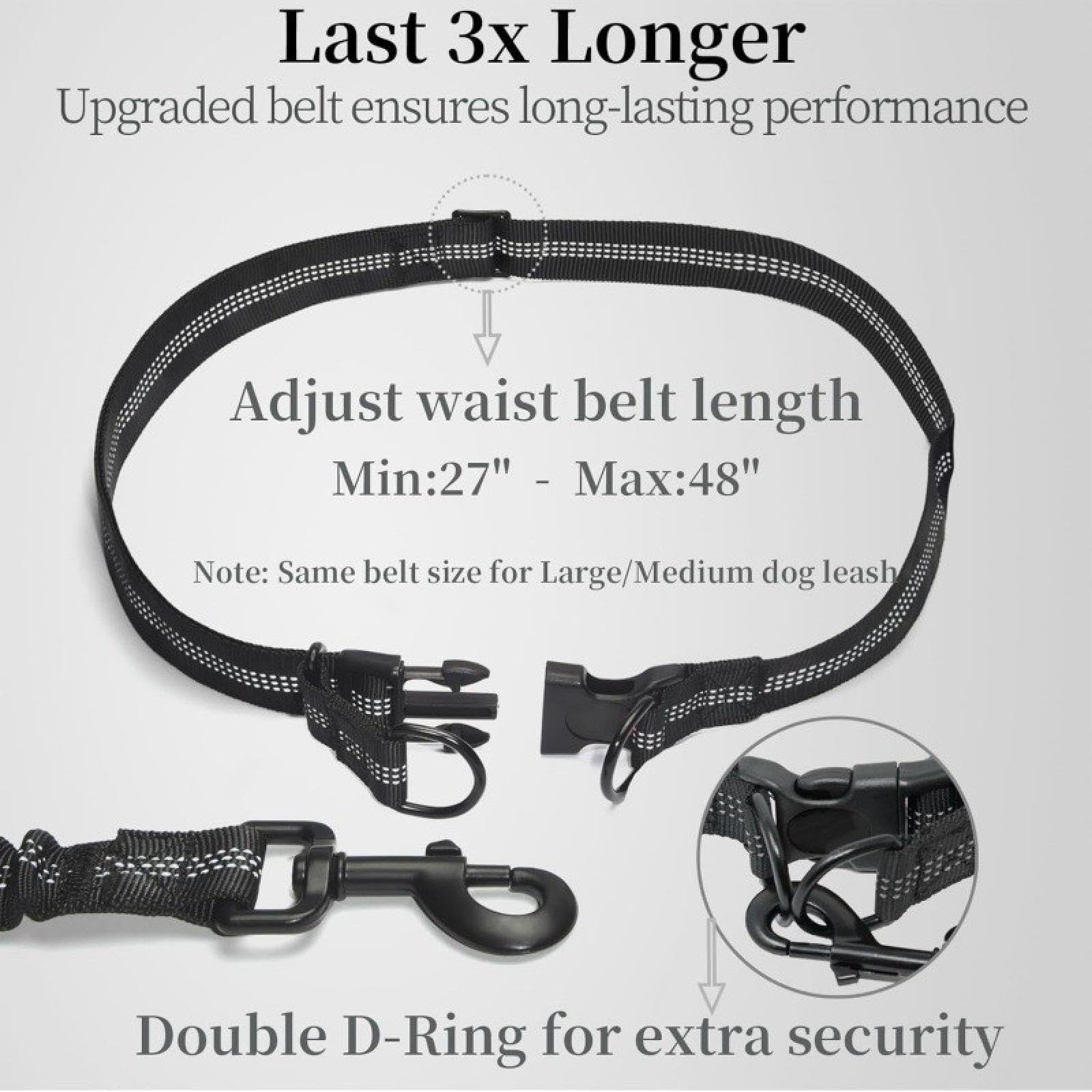 Pet Supplies Ceinture de course multifonction réfléchissante pour chien Laisse élastique pour chien