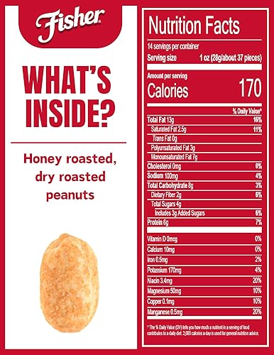 Vista 24 de Fisher Snack Butter Toffee Cacahuetes, 5.5 onzas (paquete de 6), sin colores ni sabores artificiales
