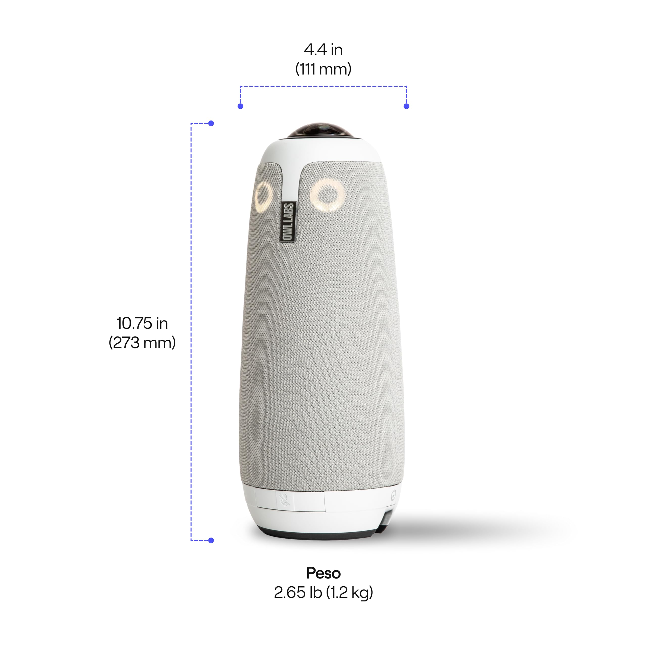 Owl Labs Meeting Owl 3 - Videocamera per videoconferenza HD Smart 1080p a 360°, microfono e altoparlante (fuoco automatico altoparlante, Smart Zoom, equalizzazione rumore)