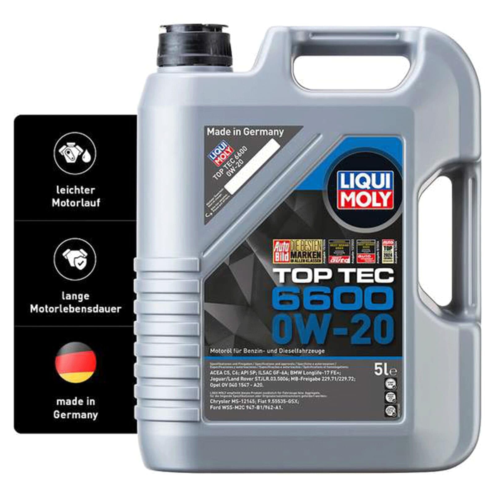 LIQUI MOLY Top Tec 6600 0W-20 | 5 L | Synthesetechnologie Motoröl | Art.-Nr.: 21441