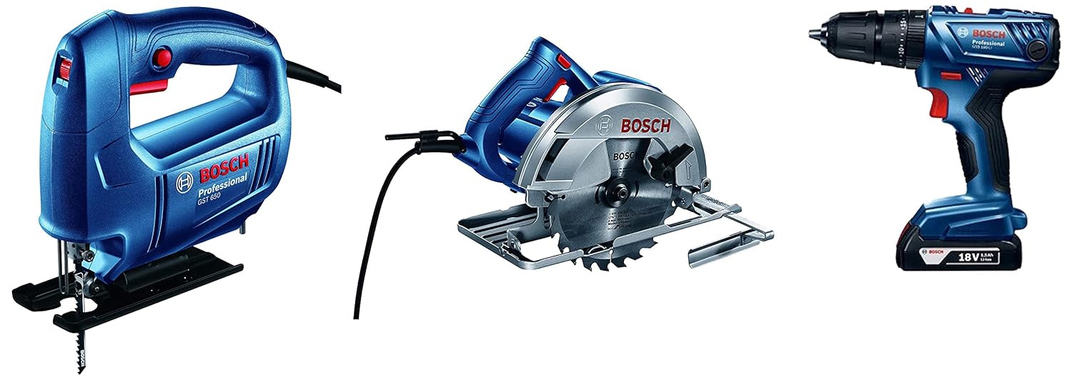 Bosch 06015A80F0 GST 650 Professional Jigsaw Blue & GSB 180LI 18V
