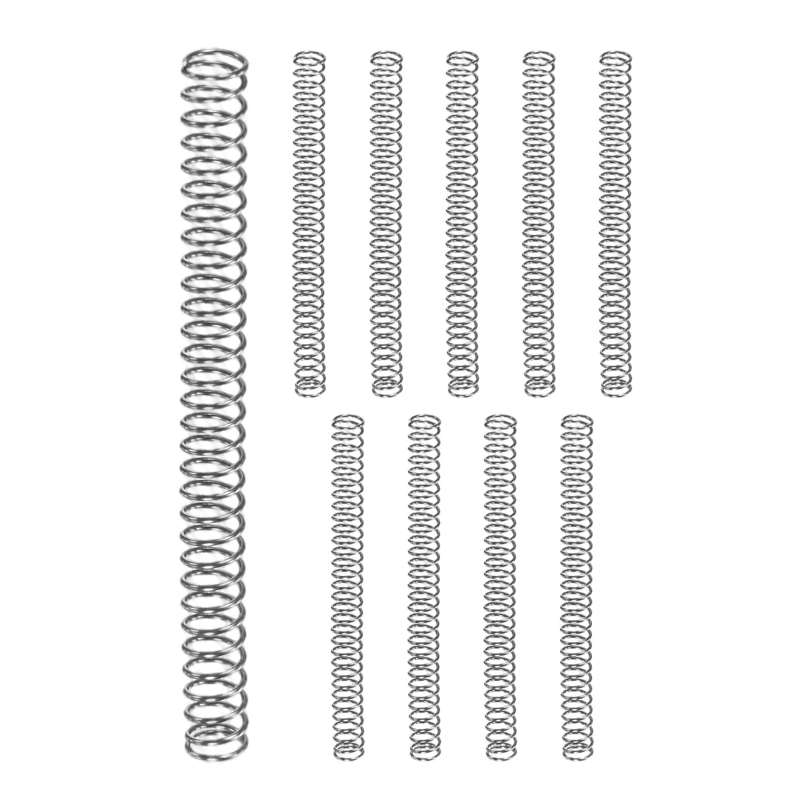M METERXITY 10-Pack Compression Springs, 45mm Length 4mm OD 304 Stainless Steel Pruner Replacement Springs for Garden Tool/DIY/Mechanical Repair Replacement [Silver Tone, 0.4mm Wire Size]
