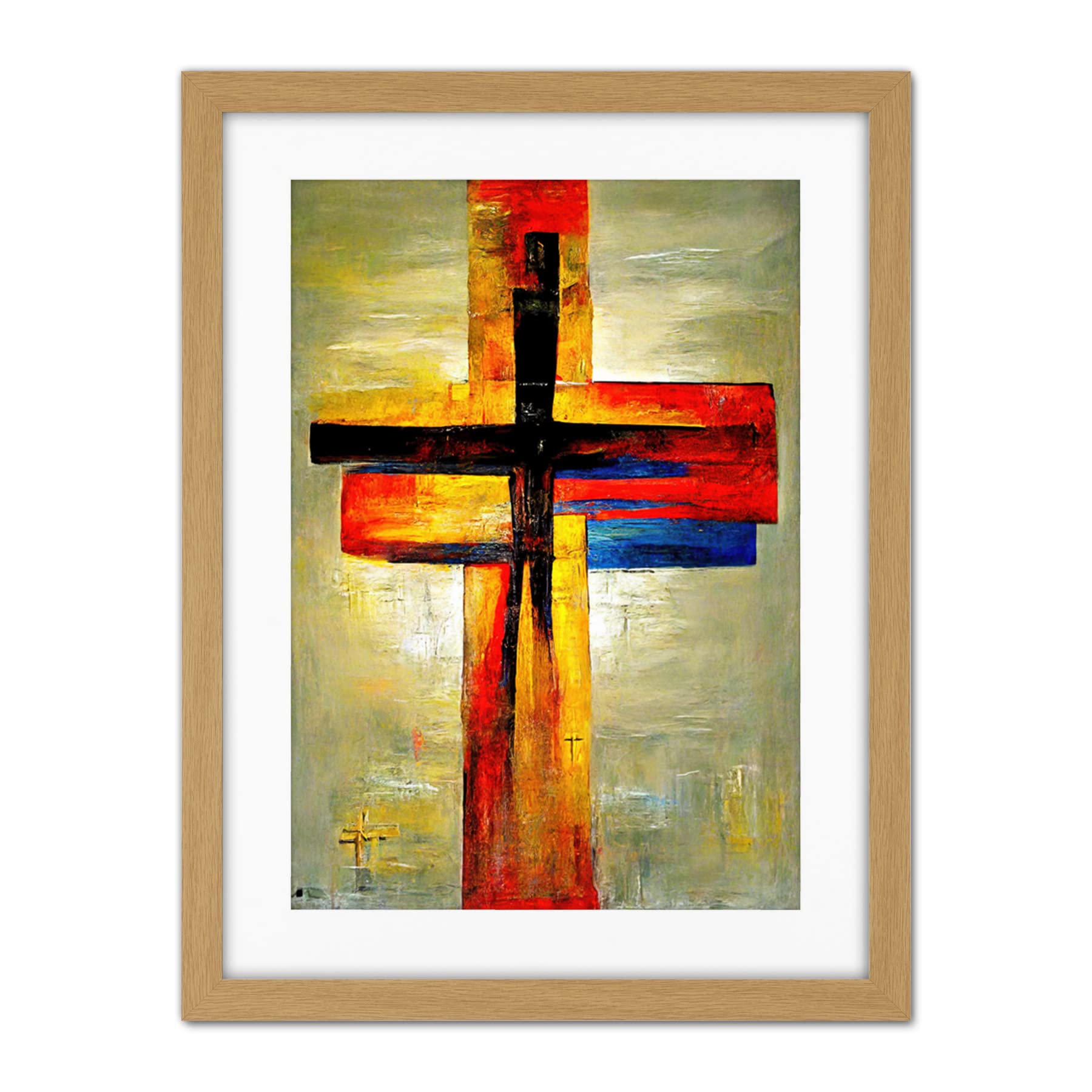Doppelganger33 LTD Christian Modern Crucifixion Cross Jesus Artwork Framed Wall Art Print 18X24 Inch