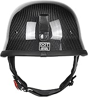 Vista 4 de Kaese Medio casco retro de la motocicleta de la fibra de carbono del estilo alemán certificado DOT