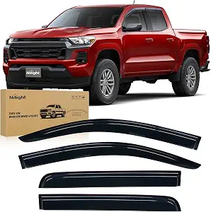 Nilight Tape-On Window Visors for Chevy Colorado / GMC Canyon (2023–2026) — 4pcs